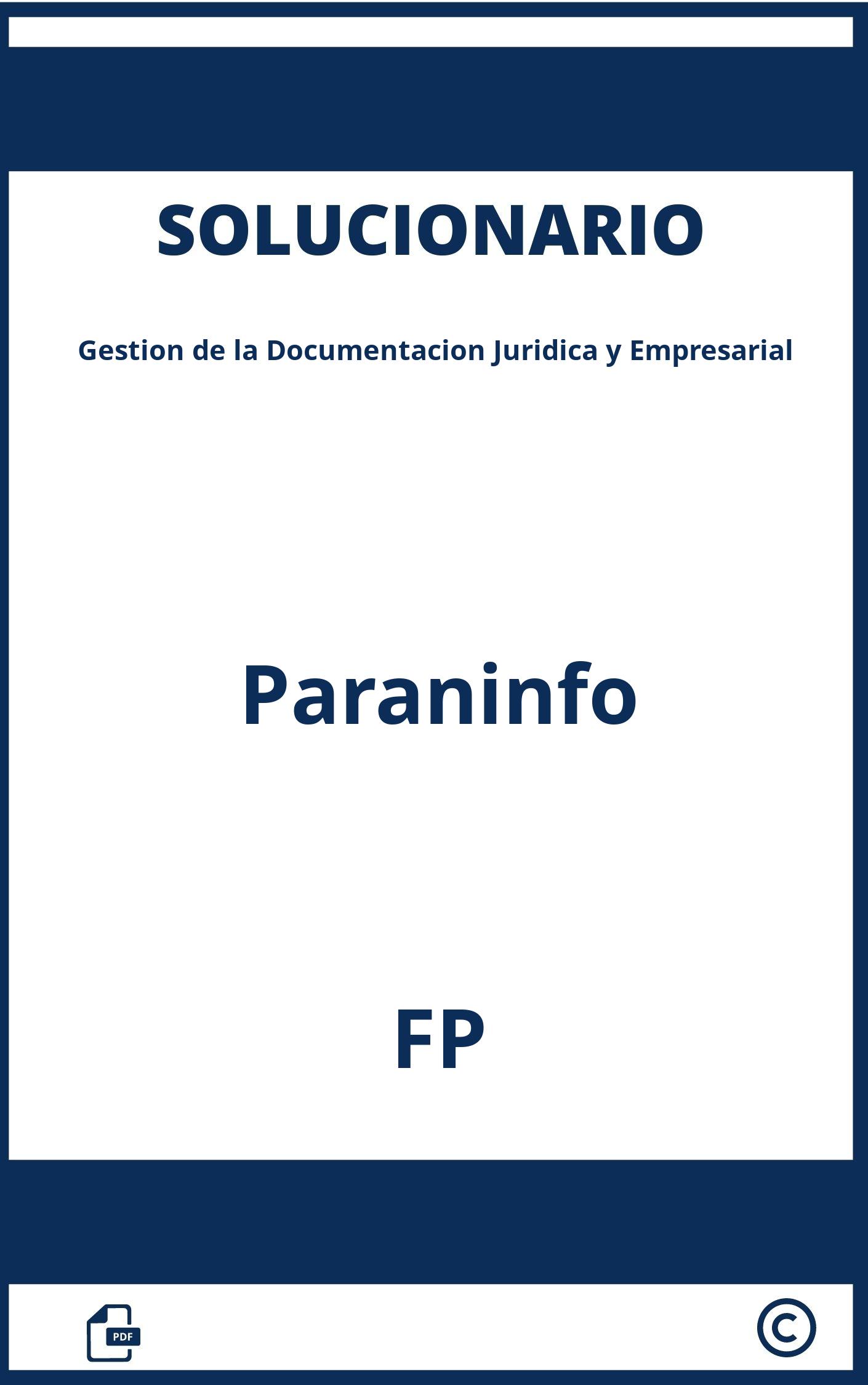 Gestion De La Documentacion Juridica Y Empresarial Paraninfo Solucionario Pdf