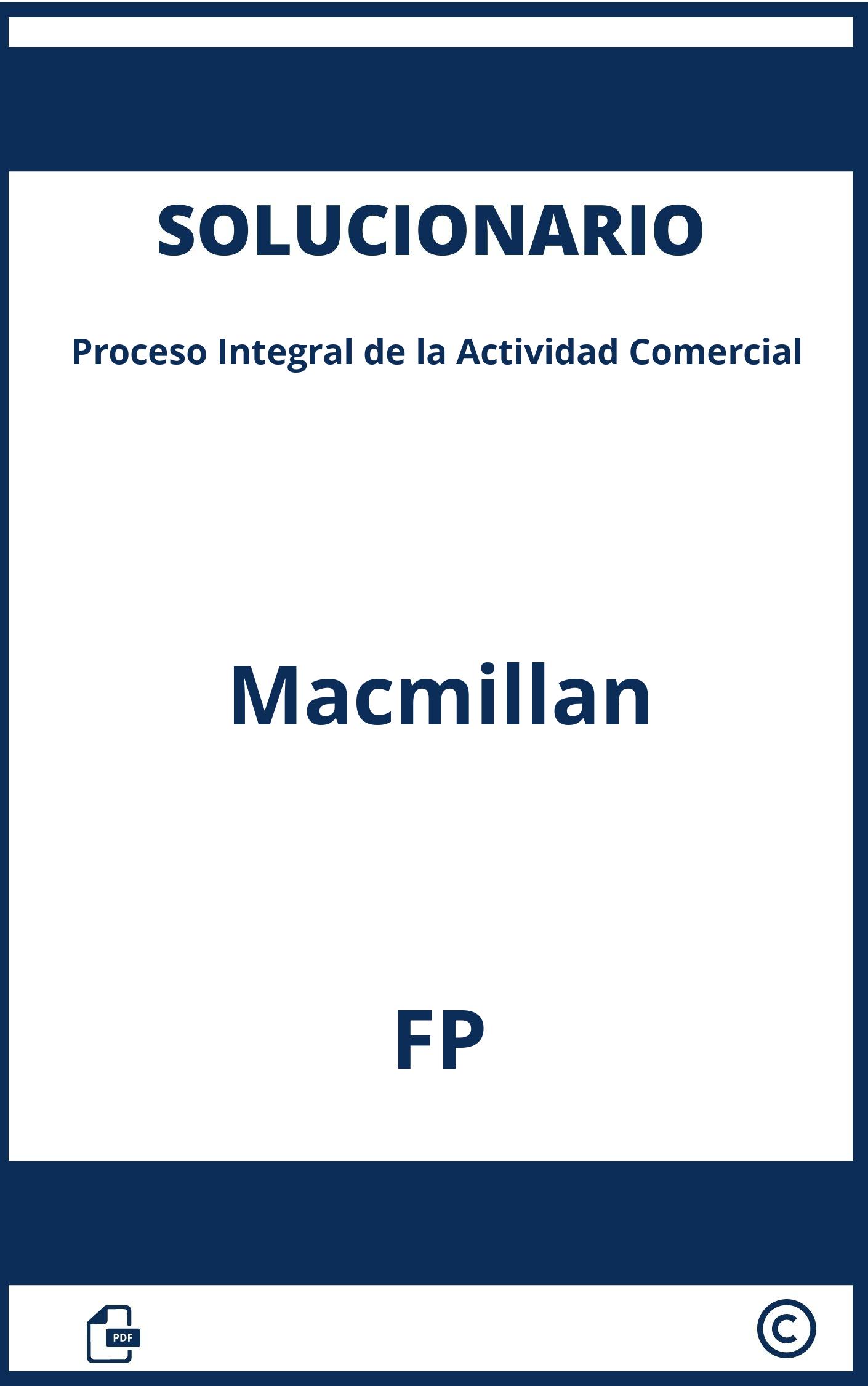 Solucionario Proceso Integral De La Actividad Comercial Macmillan