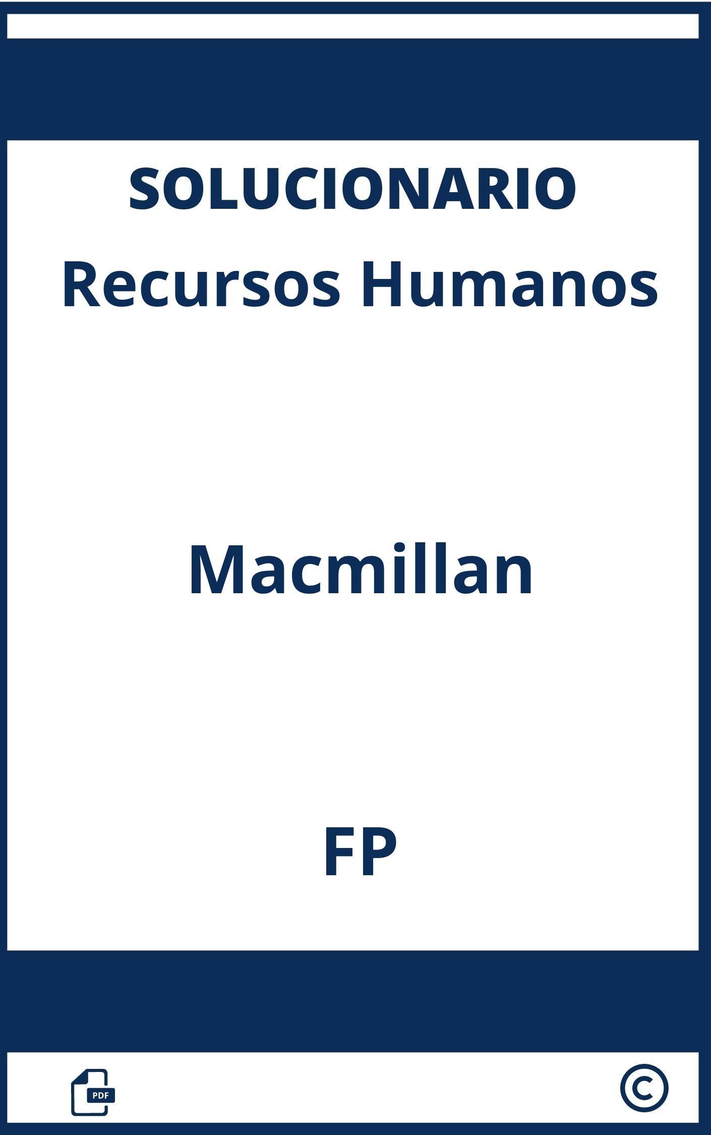 Solucionario Recursos Humanos Macmillan